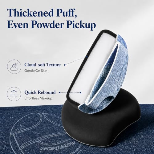 Coieaa Denim Print Finger Makeup Sponge 6Pcs – Blending Puff for Foundation