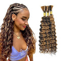 P4/27 Blonde Deep Wave Human Hair Braiding Extensions - 3 Bundles