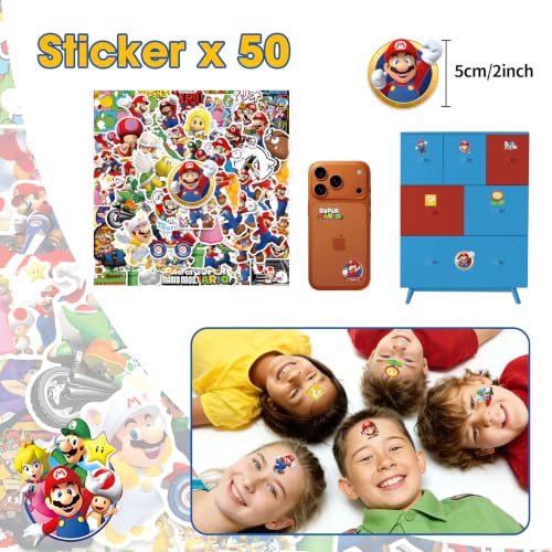 Super Mario Party Favors Set for Kids Birthday - 122 Pieces