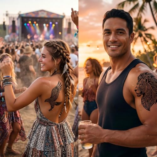 Tribal Temporary Tattoos 60 PCS | Waterproof & Sweat-Resistant