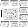 Reginary 20 Pcs Makeup Bags Gift for Women Bulk Inspirational Flower Canva Cosmetic Bag with Zipper You Are Awesome Thank You Gift for Staff Employee Coworker Team Nurse Caregiver (Inspirational)