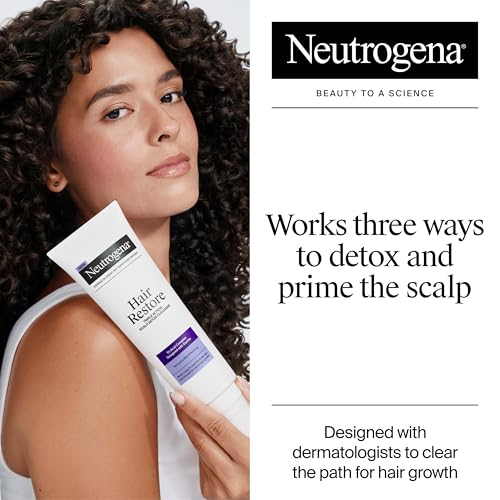 Neutrogena Hair Restore Triple Action Scalp Detox Cleanser, Triple Acid Scalp Detox & Clarifying Treatment to Remove Dead Skin Cells, Clear Scalp Buildup, Sulfate-Free, 8 fl. oz