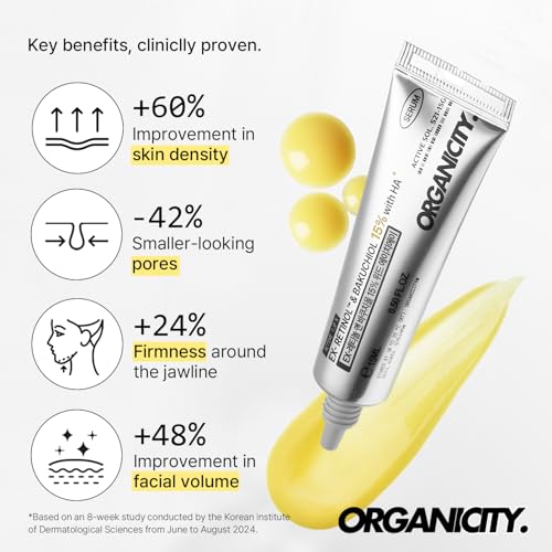 EX-Retinol & Bakuchiol 15% Facial Serum 0.5 Fl Oz | with Retinoid 1%, NAD+, EGF Peptides, Vitamin, Dexpanthenol | Korean Skin Care | for Firming and Lifting | Fragrance-Free Clean Formula