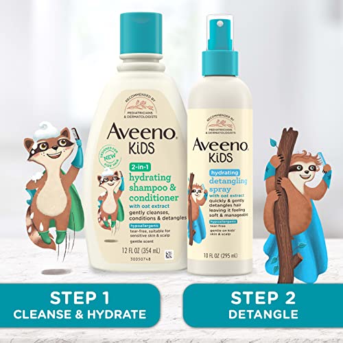Aveeno Kids Hydrating Detangling Spray with Oat, 10 oz