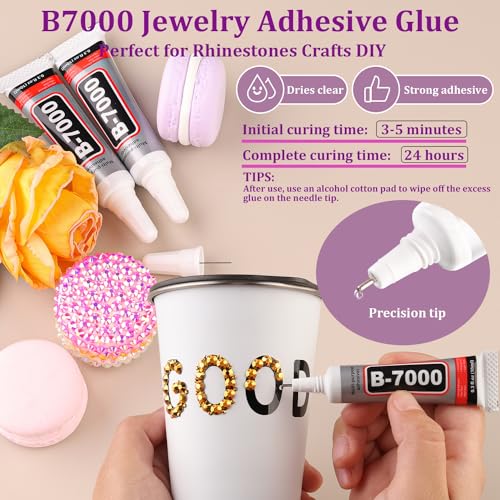 Mine Gold Resin Rhinestones 25000pcs 2-6mm with 1 Glue for DIY Crafts, Shoes & Nails (Mineral Gold, Large Pack + 1 Glue)