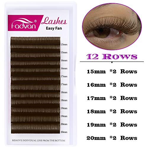 Volume Eyelash Extensions Green Lash Extensions 0.07 C/D Curl 8-14mm Mix Easy Fan Volume Lashes 3D-20D Lash Self Fanning D Curl Used by FADVAN (Green 0.07-D, 8-14mm)