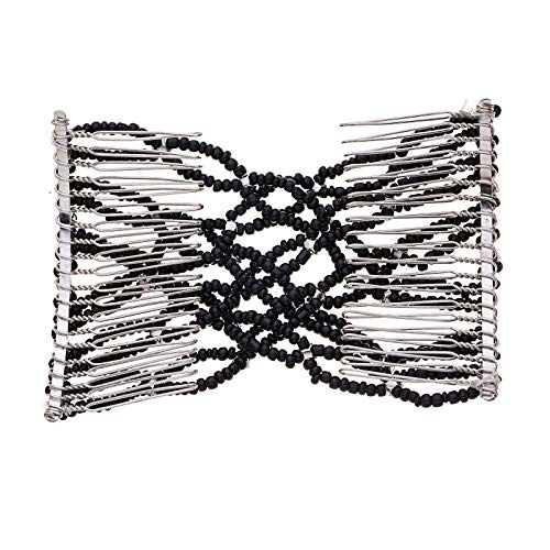 Ruihfas Bling Crystal Rhinestone Hair Clip Comb for Thin, Sleek, Straight Hair - Put Your Hair Up in Seconds w/No Damage, Creases, or Pain - Comfy UpDo, Ponytail, French Twist, Bun (Black)