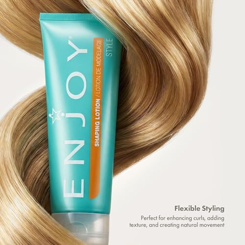 Enjoy Shaping Curly Hair Styling Cream - Adds Volume, Lightweight Curl Defining Finish, Anti-Frizz, 8 Ounce
