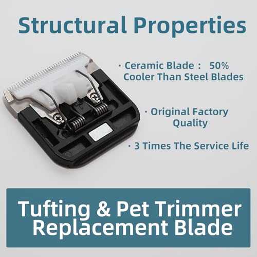 Transparia Tufting Trimmer Replacement Blades, Rug Trimmer Common Use Clipper Blade, for Tufting Clippers, Carpet Clippers, Tufted Accessories (Unadjustable)
