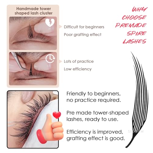 Manga Spire Premade Fans Eyelash Extensions D Curl 8-15mm