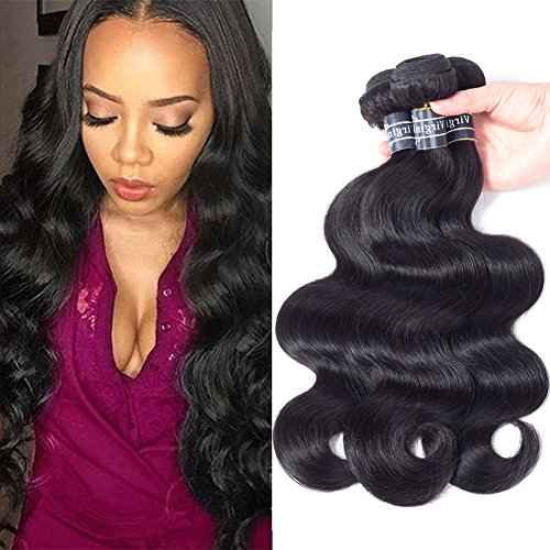 Amella Hair 8A Brazilian Virgin Body Wave Hair 3 Bundles 285g 14" 16" 18" Natural Black Color 100% Unprocessed Brazilian Virgin Human Hair Extensions Body Wave Hair