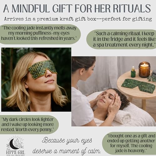 Jade Eye Mask for Puffy Eyes – Natural Cooling Stone