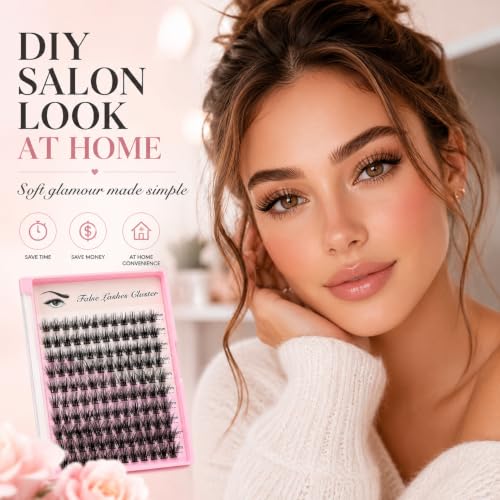 SULV Wispy Lash Clusters - Natural DIY Eyelash Extensions, 120PCS