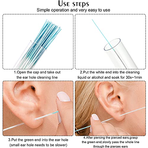 360 Pcs Ear Hole Cleaning Floss for Piercing Aftercare