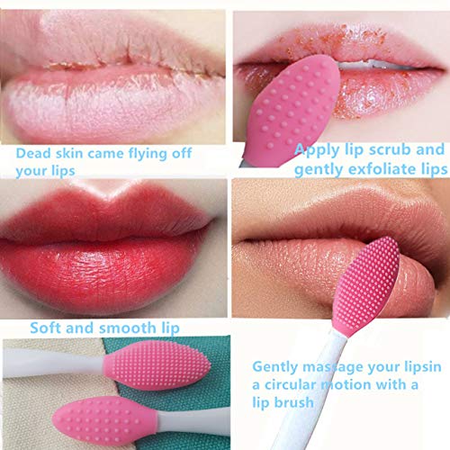 3 Pcs Lip Scrub Brush Set - Silicone Exfoliating Lip & Face Cleansers - Lightening