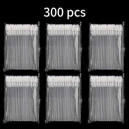 Mekupeu 300pcs Disposable Lip Brushes with Clear Handle - Hygienic Lip Applicators