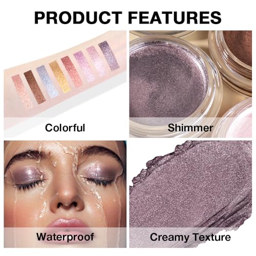 Cream Glitter Eyeshadow Palette - Dark Purple Shimmer