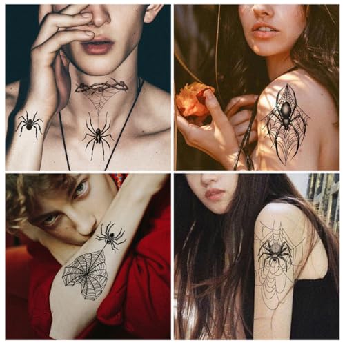 Halloween Spider Temporary Tattoos, 20 Sheets for Kids