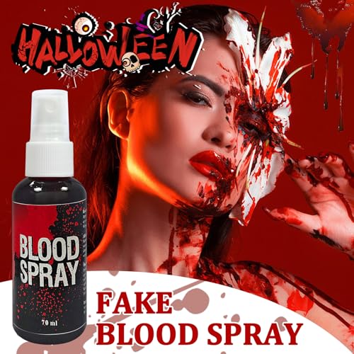 Fake Blood Makeup Spray,Realistic Fake Blood Splatter for Clothes and Face,High Pigment Halloween Fake Liquid Blood Washable for Vampire Zombie Monster Costume Cosplay SFX Halloween Makeup