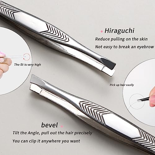 Stainless Steel Tweezers Set - Eyebrow & Facial Hair Removal (2-Pack)