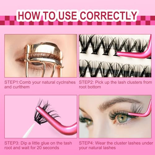 Lash Clusters DlY Eyelash Extensions 50D 0.07 D Curl 14-18mm Eyelash Clusters Mixed Tray Cluster Eyelash Extensions Natural individual Lashes (50D-0.07D-14-18mm)