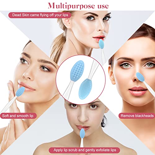 Lip Scrub Brush Set - Silicone Lip Exfoliator & Lip Massage Tool for Men Women