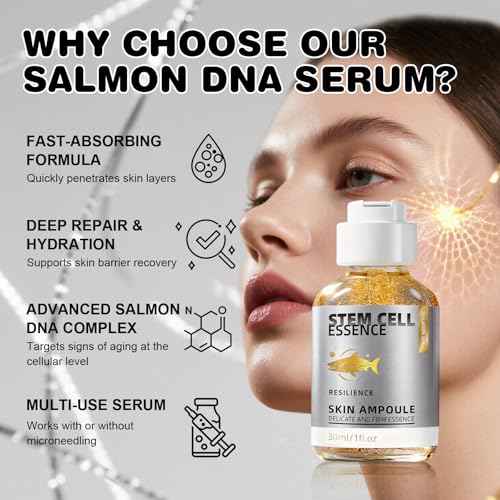 Salmon DNA Serum ? Salmon DNA Microneedling Serums for Face and Body, Anti-Aging Hydration Booster, Skin Repair, Brightening & Firming Serum for Use with Microneedling, Derma Roller & Pen