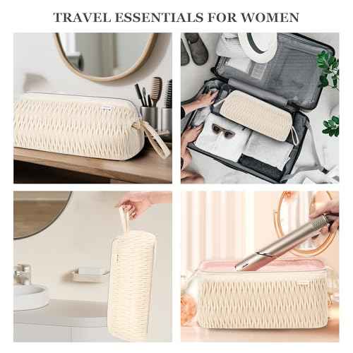 Dyson Airwrap Travel Case for Shark Hair Dryer Airstraight Flex Style Hair Attachment Tool Organizer Accessories Air Wrap Flat Curling Iron Carrying Case (Beige)