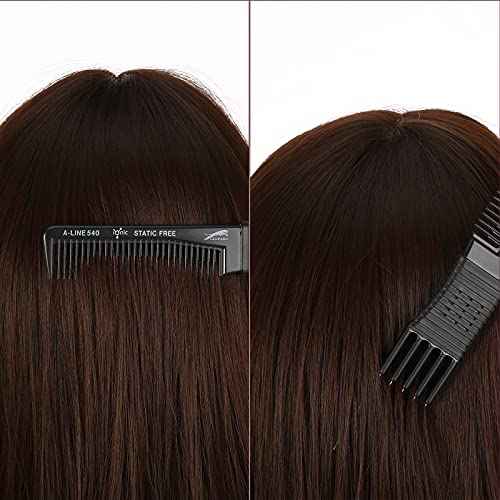 Patelai 4 Pcs Carbon Lift Teasing Comb with Metal Prong Lift Teasing Comb and Hair Pick Salon Fluffing with 5 Stainless Steel Pins for Women Hair(Black)