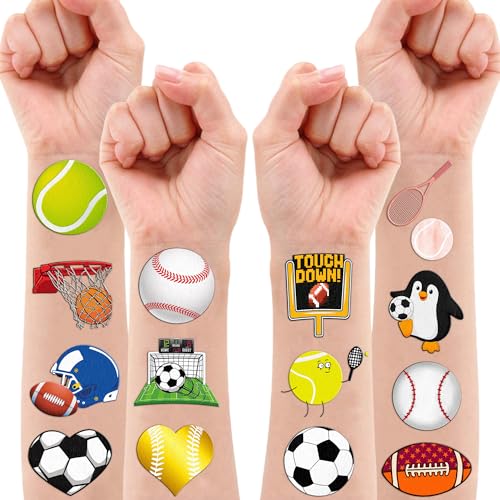 120 PCS Pre-Cut Sports Temporary Tattoos for Kids