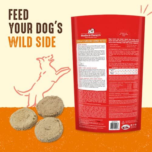 Stella & Chewy's Freeze Dried Raw Dinner Patties – Grain Free Dog Food, Protein Rich Stella’s Super Beef Recipe – 25 oz Bag