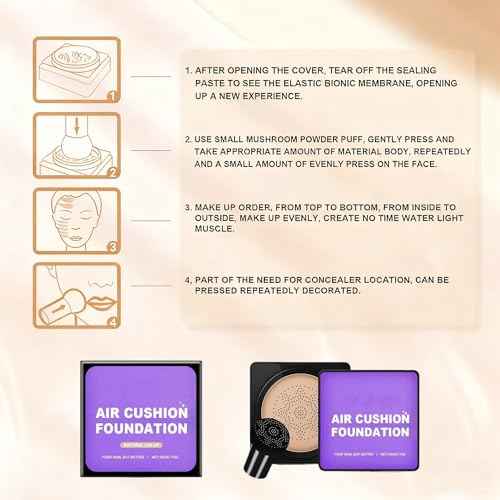 Serentla Elixir Cream Flawless Radiant Skin Instantly,Mushroom Head Foundation Cushion,Serentla Elixir BB Cream Korean-Nature