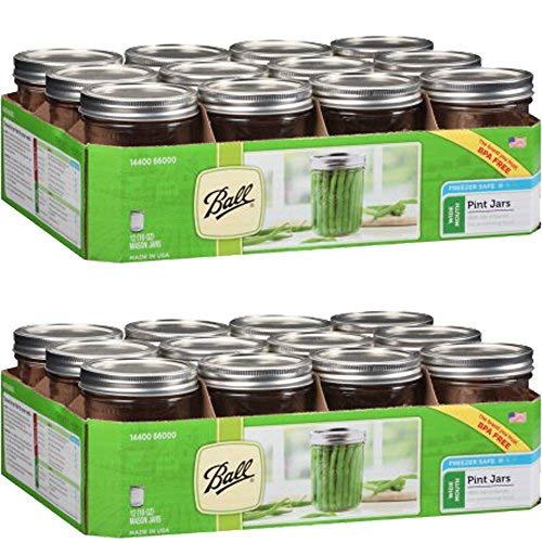 Ball Glass Mason Jars with Lids and Bands, Used for Canning, Pickling, Juice, Jam, Jelly (Pint, 16 Ounce (Pack of 24))