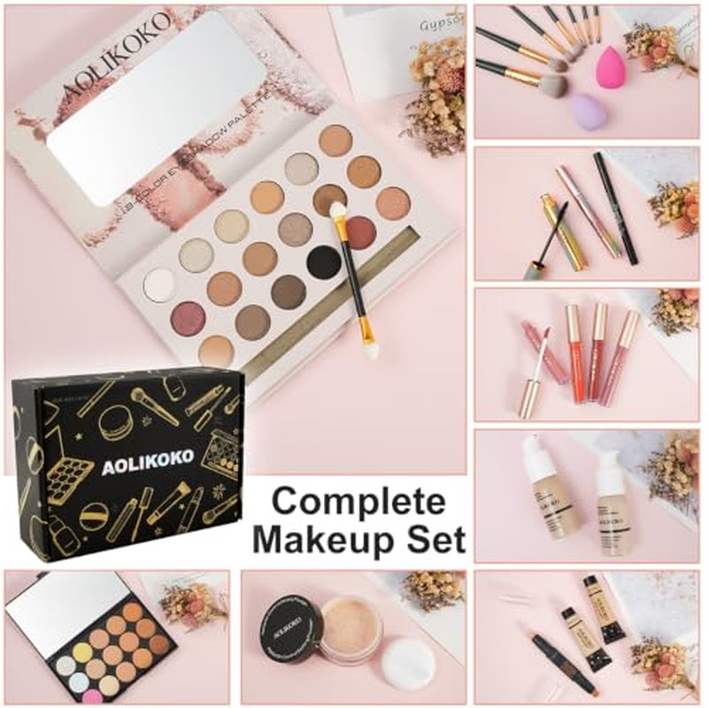 All-in-One Makeup Set for Women - 18 Color Palette & Brushes