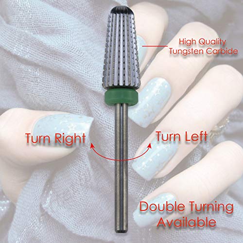 ianblues Volcano Nail Drill, 2 Way -2 Rotate Directions, Safety Round Top, Professional Manicure Drill for Electric Nail Drill Machine, Both for Left Handed & Right Handed Person (Coarse - C)