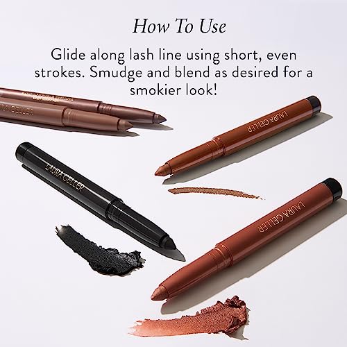 LAURA GELLER NEW YORK Kajal Longwear Kohl Eyeliner Pencil - Smoky Plum Kohl - Caffeine and Vitamin E - Smooth & Blendable Liner - Built-In Sharpener