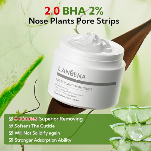 LANBENA Blackhead Remover for Face, 60 Pieces Pore Strips, Nose Plant Strips for Blackheads(1.05 Ounce)