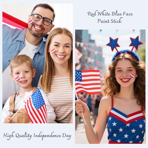 Red White Blue Face Paint Stick | Waterproof Patriotic Makeup