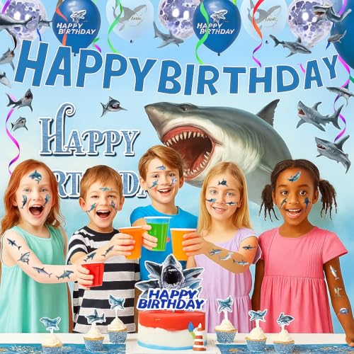 Generic 118 PCS Shark Tattoos Tattoo Temporary Stickers for Boys Kids Adults Themed Birthday Party Favors Decorations Supplies Favors Decor Theme School Prizes Rewards