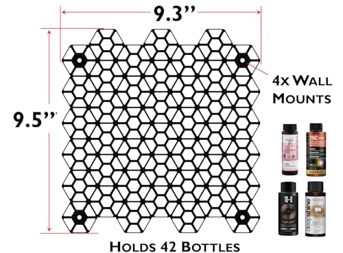 Hexagon Bottle Wall Mount Organizer - Stackable Salon Storage