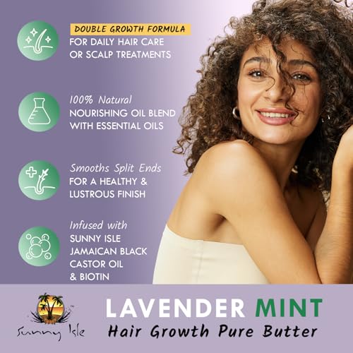 Sunny Isle Lavender Mint Hair Butter with Jamaican Black Castor Oil