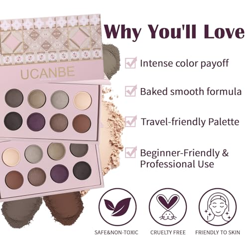 UCANBE 8 Color Matte Eyeshadow Palette - Highly Pigmented Neutral Tones