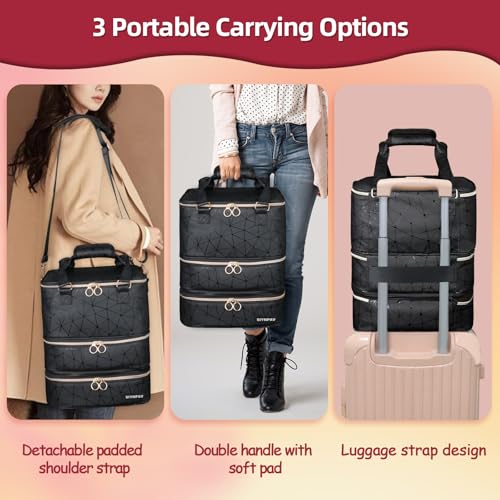 Nail Polish Organizer Bag 126 Bottle Capacity 3-Layer Storage