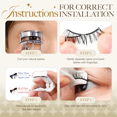 Magnetic Eyelashes with Applicator - Reusable Soft Lashes, No Glue