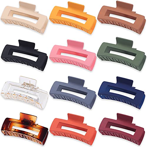 Large Hair Claw Clips for Thick Hair - 12 Pack Jaw Clips