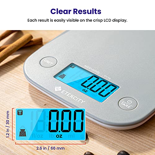 Etekcity Food Nutrition Kitchen Scale, Digital Grams and Ounces for Weight Loss, Baking, Cooking, Keto and Meal Prep, Large, 304 Stainless Steel