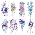 Watercolor Temporary Tattoos for Women - 8 Sheets