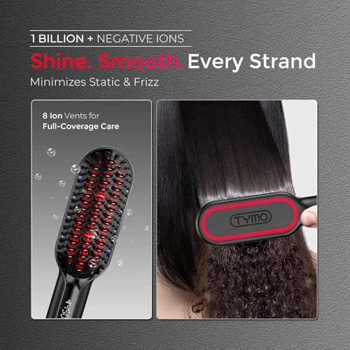 TYMO Hair Straightener Brush - Ionic Compact & Lightweight