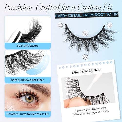 Self Adhesive Eyelashes 5 Pairs - No Glue Press On Lashes