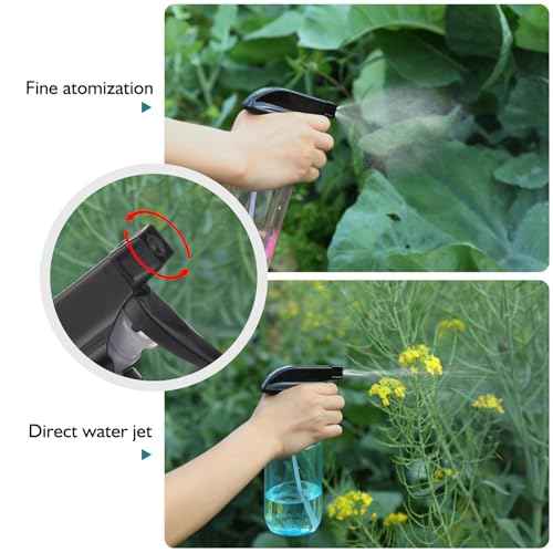 Empty Spray Bottles,10 oz Refillable Water Spray Bottle Adjustable Nozzle Mist/Stream Squirt Bottle for Hair Styling Watering Plants Cleaning Products